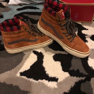 vans suede and plaid high top vans mens 8